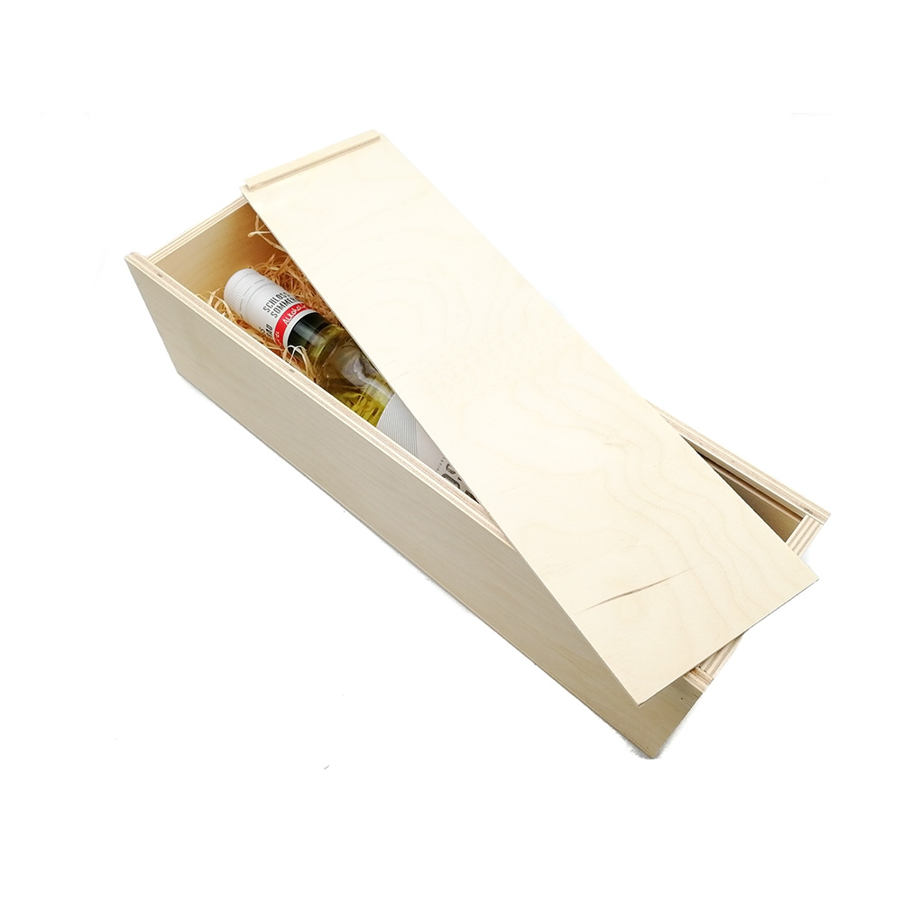 Weinkiste mit Schiebedeckel für 1 Flasche