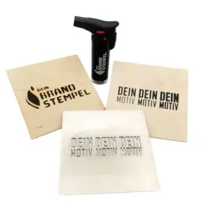Brennergebnis, Brennschablone und Gasbrenner mit freigestelltem Hintergrund
