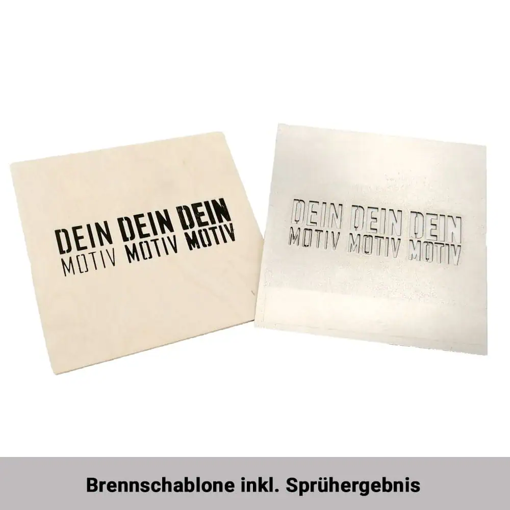 Brennergebnis und Brennschablone