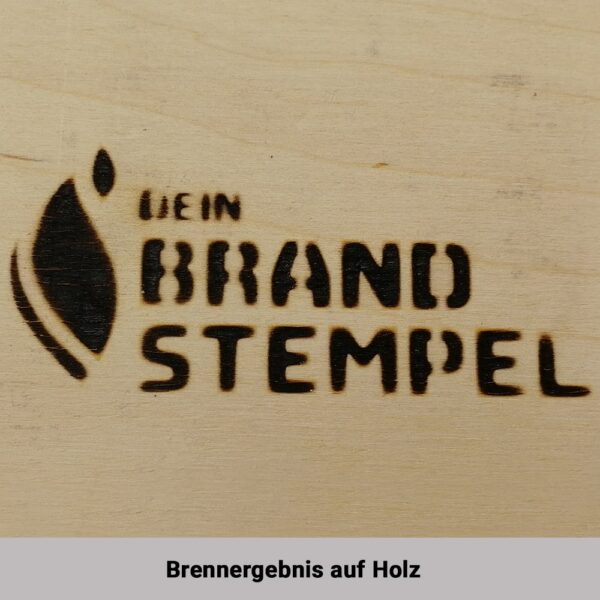 Detailaufname des Brennergebnisses auf Holz, welches mit der Brennschablone hergestellt wurde