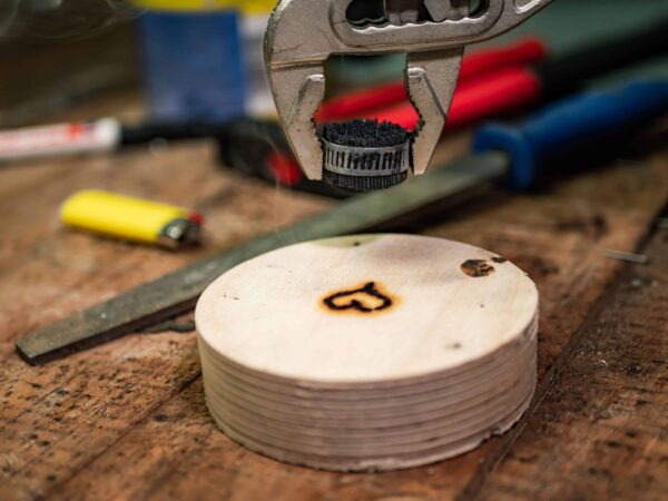 Das Foto zeigt einen DIY Stempel im Test.