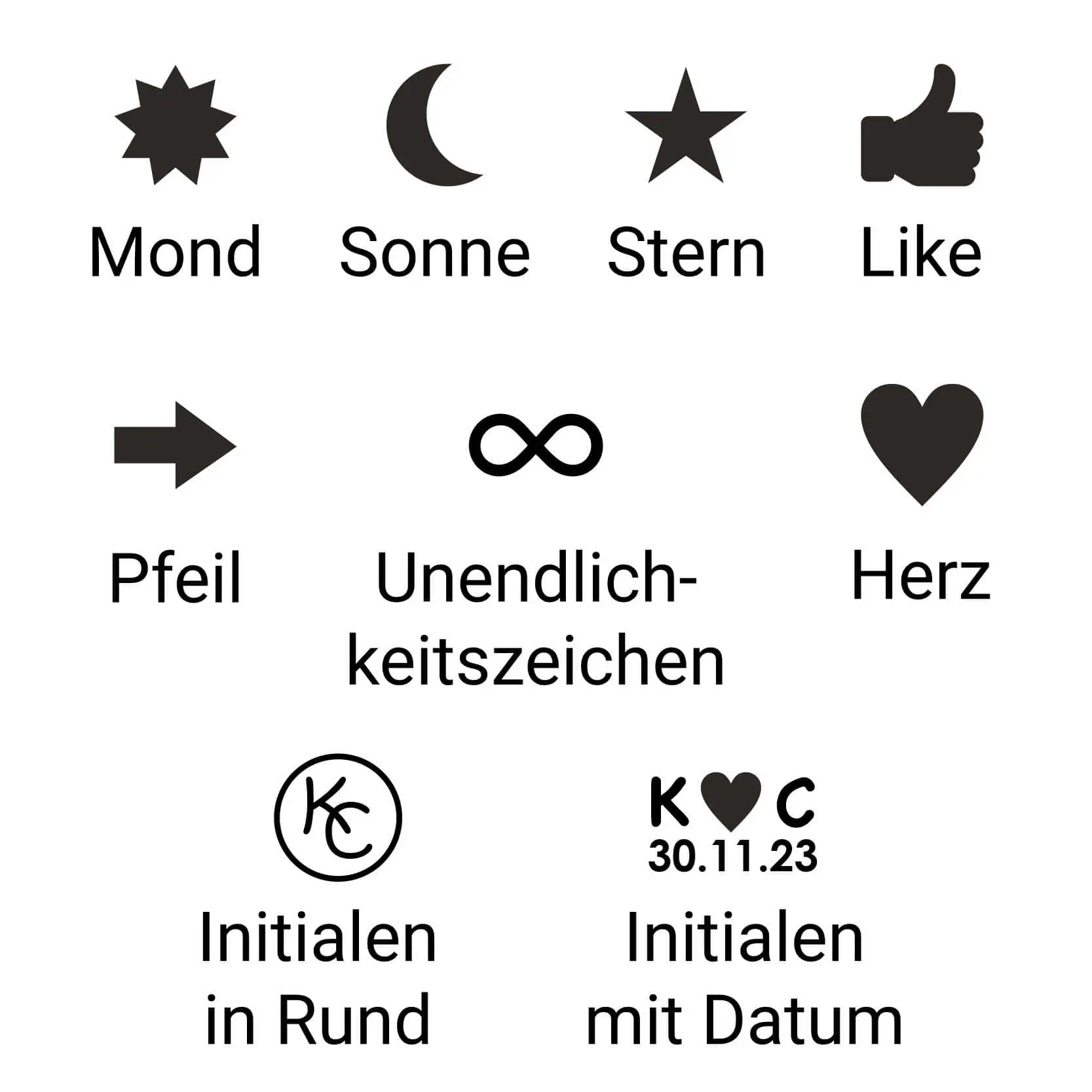 diverse Mini Brennstempelmotive