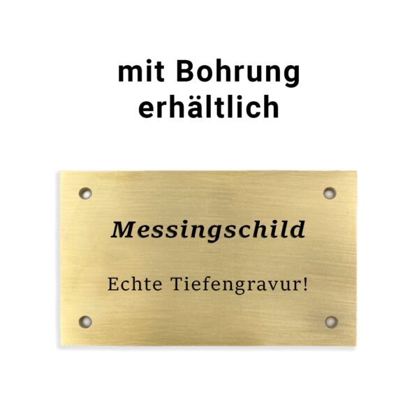 hochwertiges Messingschild mit Gravur - versch. Größen | verschiedene Motive – Bild 2