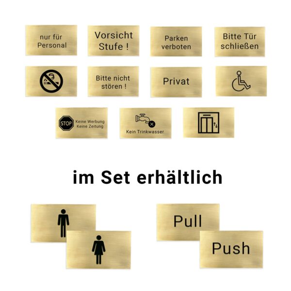 hochwertiges Messingschild mit Gravur - versch. Größen | verschiedene Motive