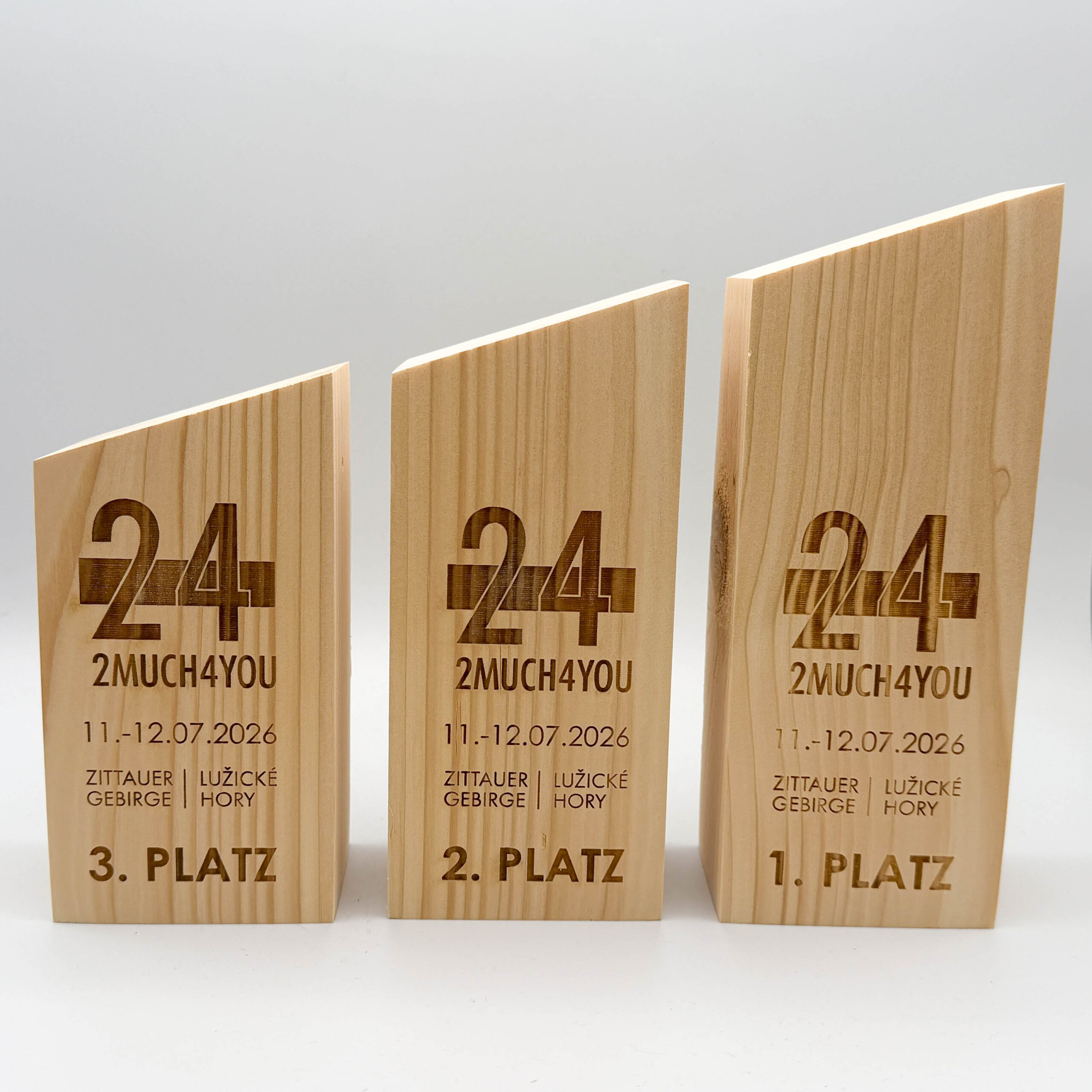 Holzpokal induviduell gelasert Fahrradrennen