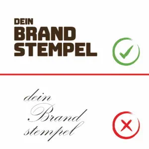 Schrift nicht geeignet für Branding