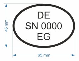 ovales digitales Motiv Fleischbeschaustempel "DE SN 0000 EG"