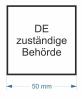 quadratisches digitales Motiv Fleischbeschaustempel "DE zuständige Behörde"