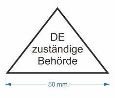 dreieckiges digitales Motiv Fleischbeschaustempel "DE zuständige Behörde"